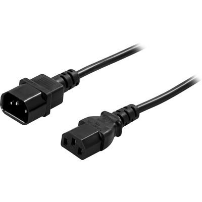 DELTACO Power Cord | Extension cord | IEC C14 - IEC C13 | 5m | Black